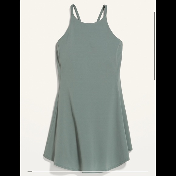 💚OLD NAVY ACTIVE SLEEVELESS POWERSOFT 2 IN 1 PERFORMANCE MINI SKORT/DRESS-GREEN - Picture 2 of 16